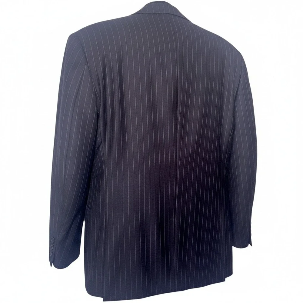 Hickey Freeman Nordstrom Custom 40R Charcoal Pin Worsted Wool Madison Blazer
